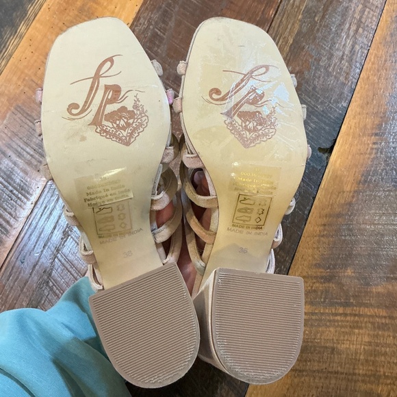 Free People Colette Cinched Heel Sandals Women’s Size 7.5–8) Rainbow Metallic - Picture 13 of 16